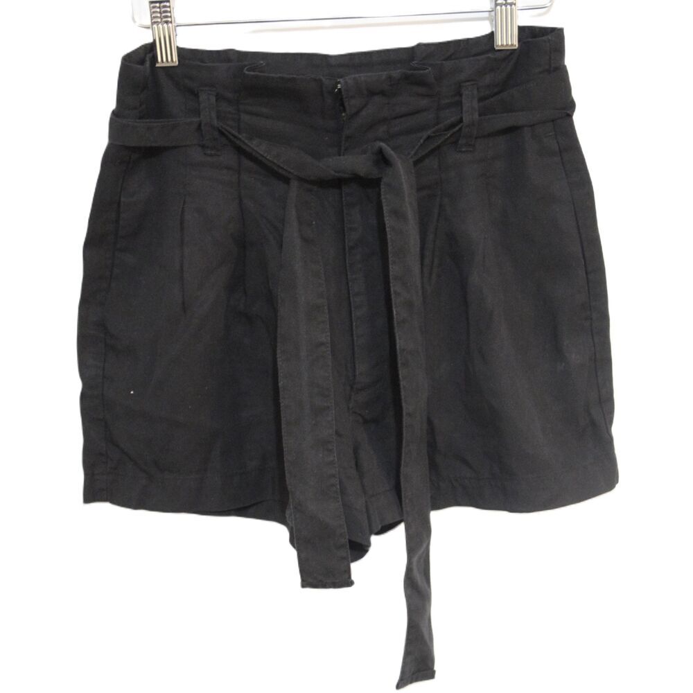 Womens Abercrombie & Fitch Black High Rise High Waisted Paperbag Shorts Size S